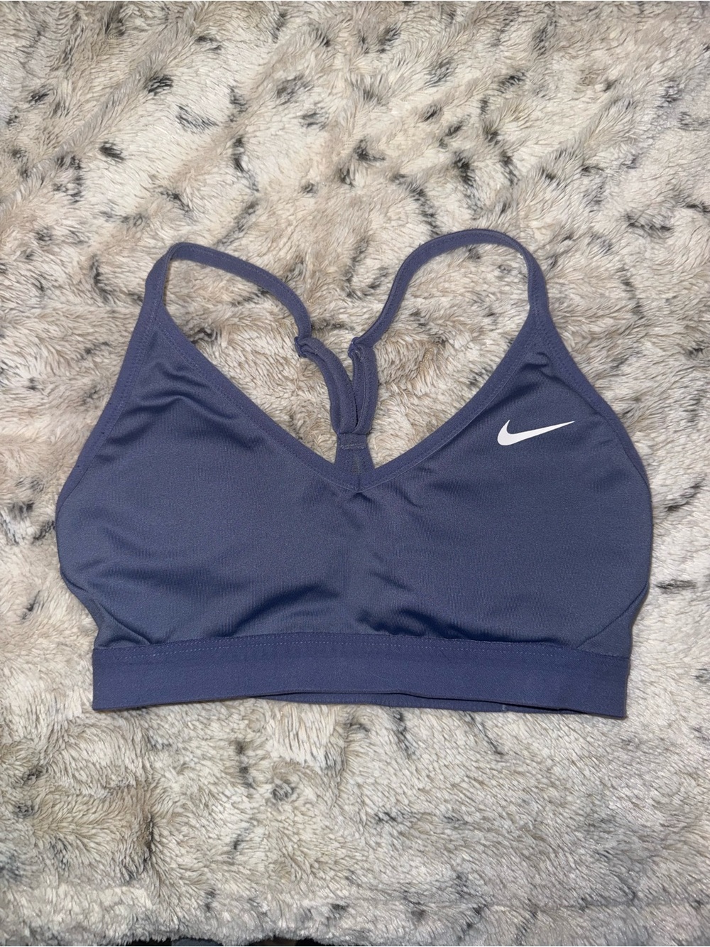 Nike Purple/indigo blue Sports Bra with White Swoosh - Strappy Back